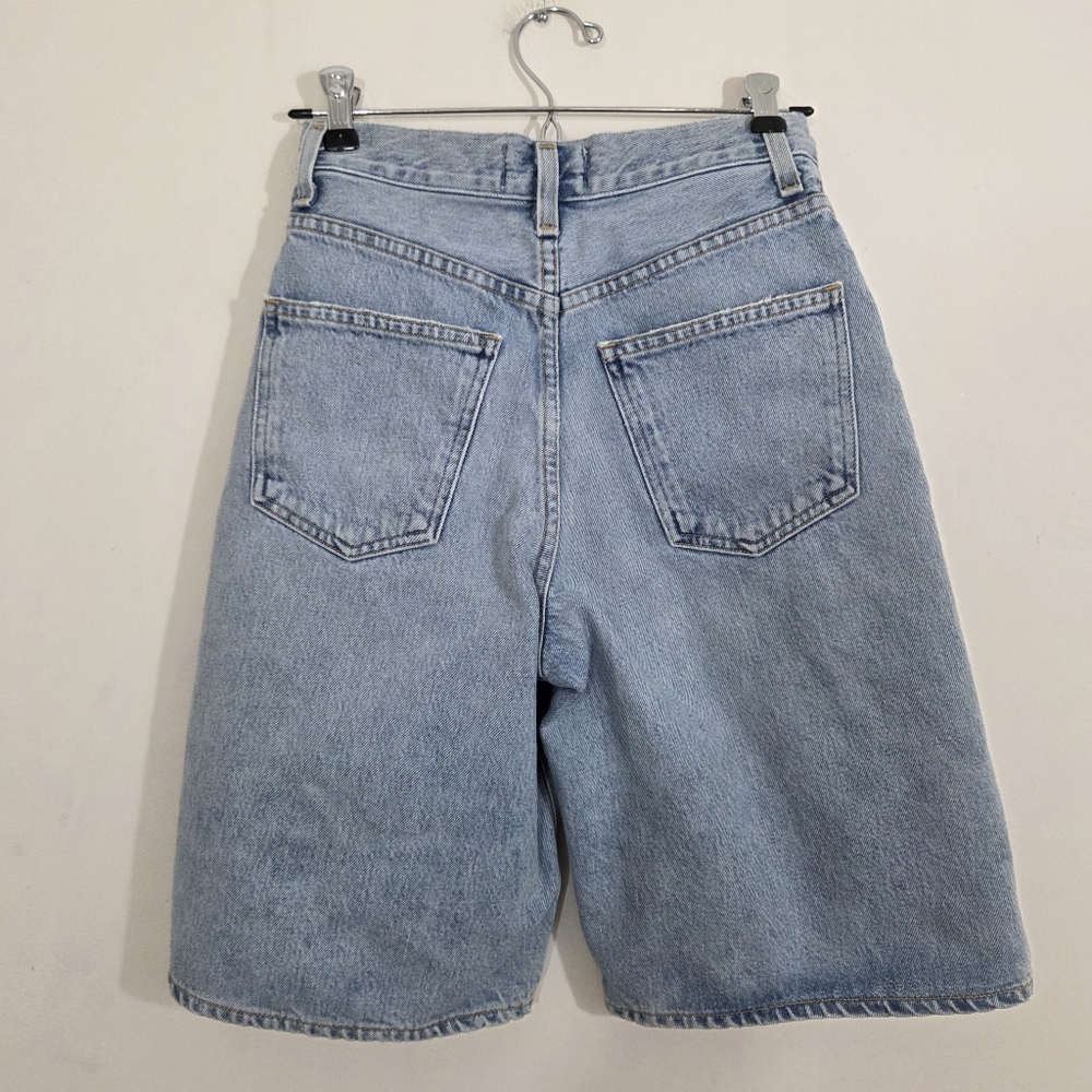 Agolde Lennox Culotte High Rise Denim Shorts Size 23 Casual Boho Blue Wave Jort - Picture 5 of 9